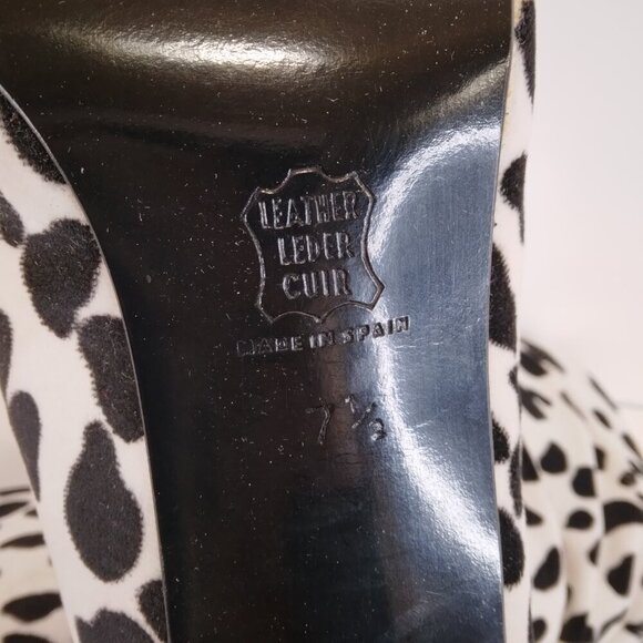 Proxy White and Black Fabric Stretch Animal Print Cowgirl Boots Size 7.5 - Picture 13 of 15